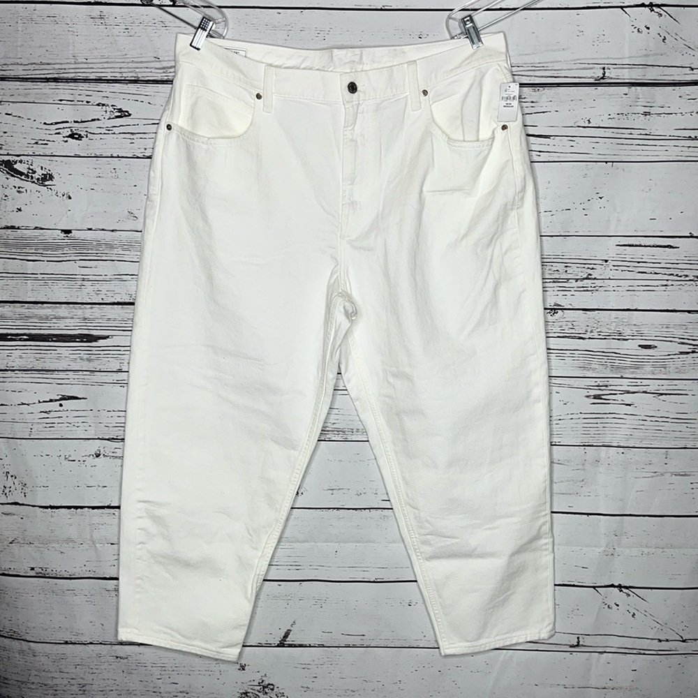 Gap NWT Size 35/20R White 5 Pocket High-Rise Barrel Denim Jeans